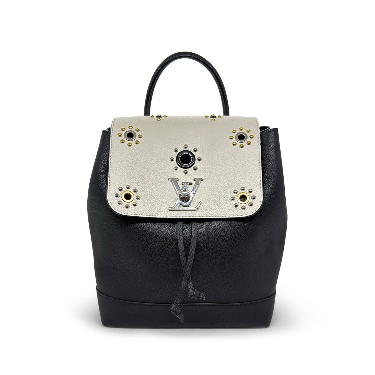 Louis Vuitton Lockme Backpack Mechanical Flowers Black/Cream Calfskin
