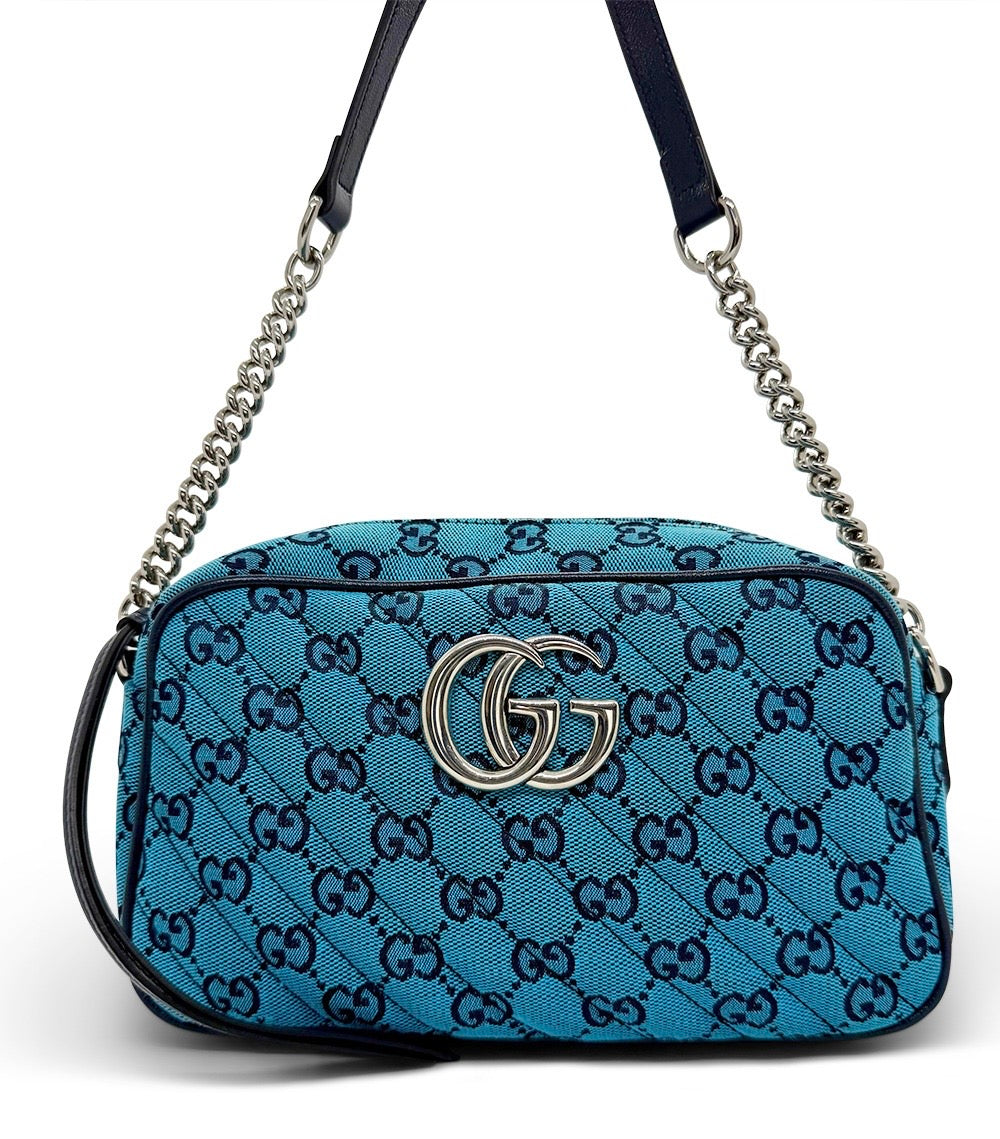 Gucci Blue GG Marmont Camera Bag