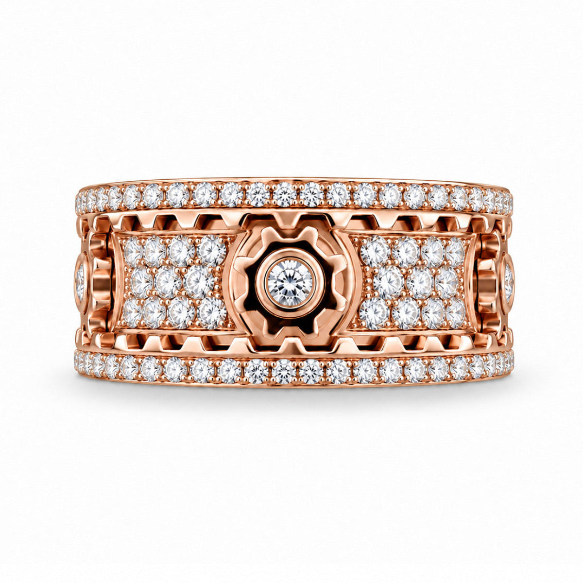 18K Rose Gold Natural Origin Diamond Gents Ring
