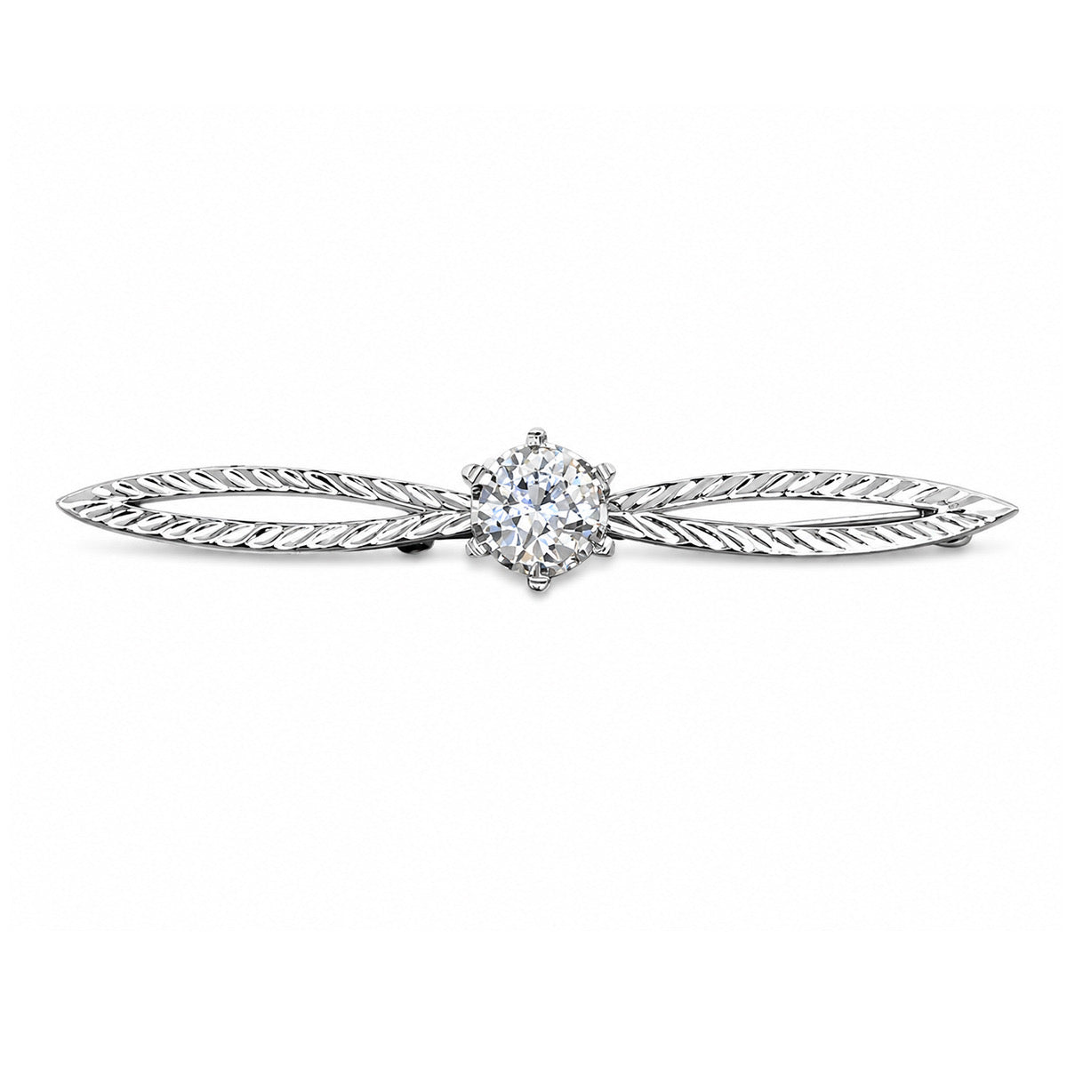 18K White Gold Natural Origin Diamond Brooch