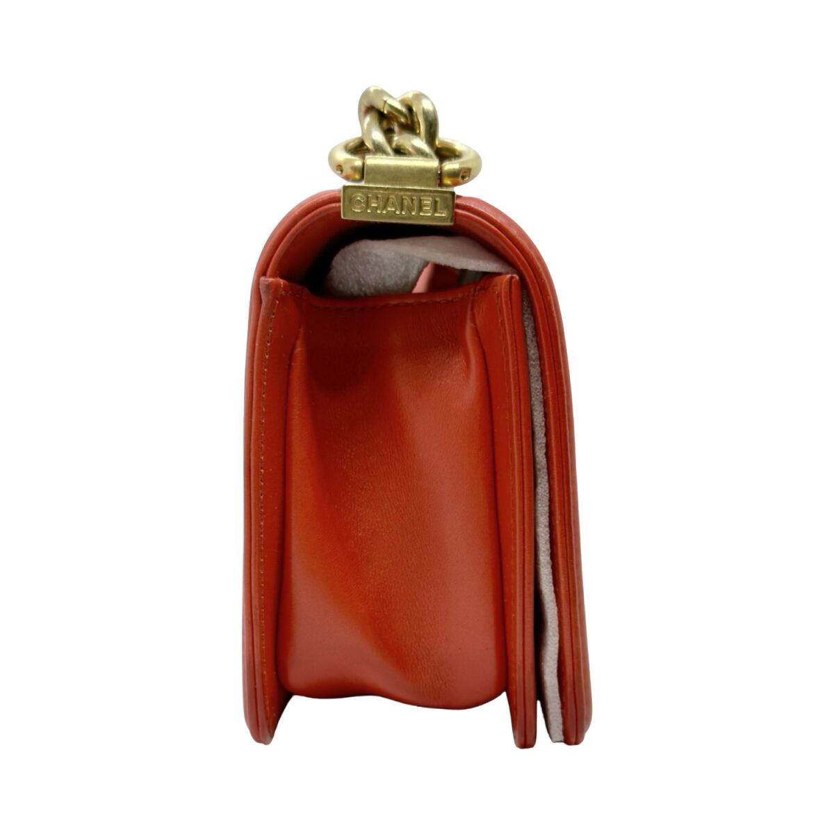 Chanel Red Leather Small Boy Shoulder Bag