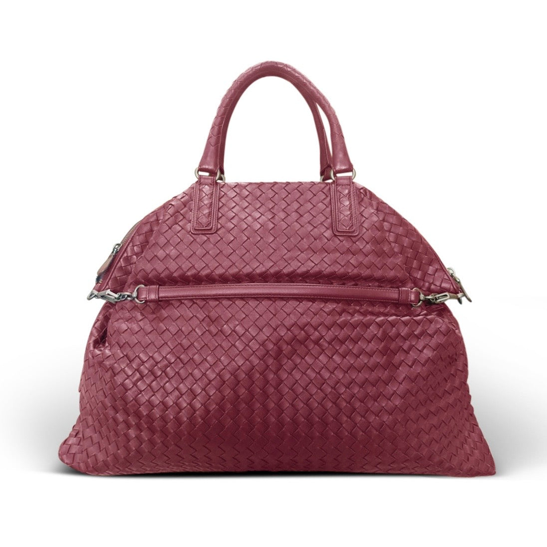 Bottega Veneta Intrecciato Maxi Convertible Tote in Burgundy