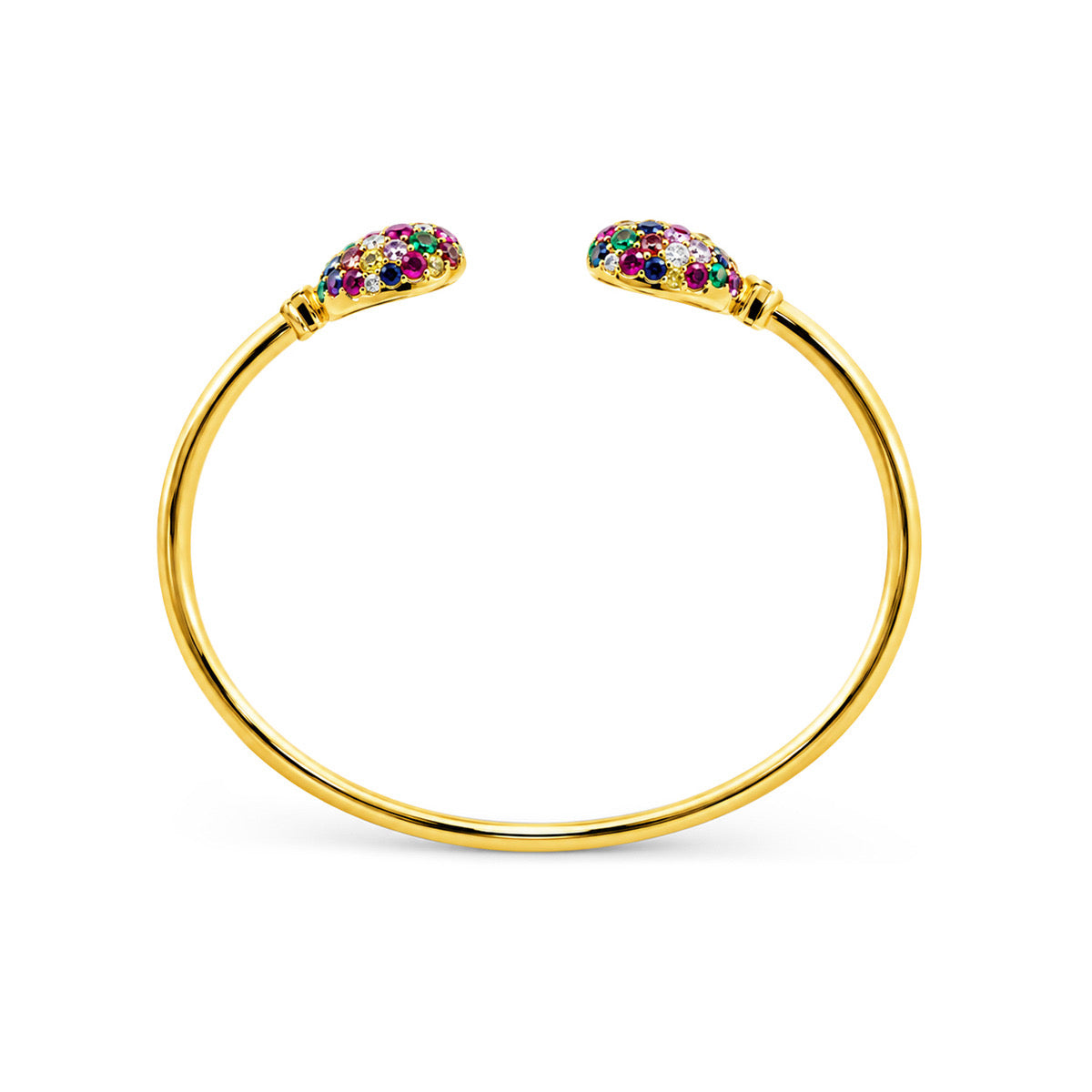 Fabergé Emotion 18k Yellow Gold Multi-Coloured Open Set Bangle