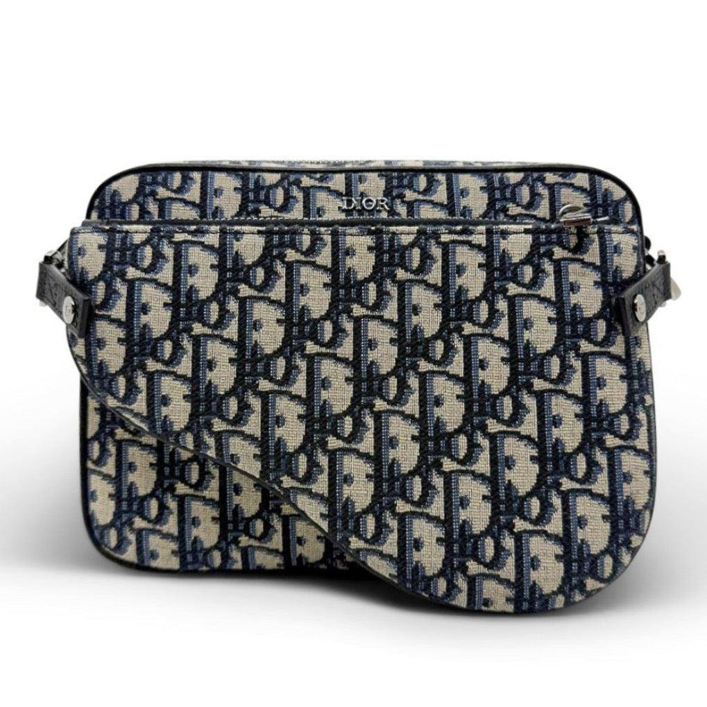 Dior Saddle Triple Pouch in Oblique Jacquard Canvas