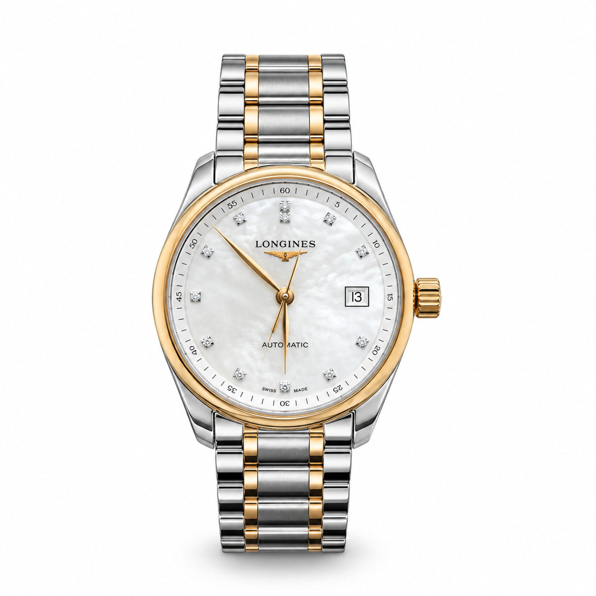 Longines Master Collection Steel & Gold, Mother of Pearl Diamond Dial