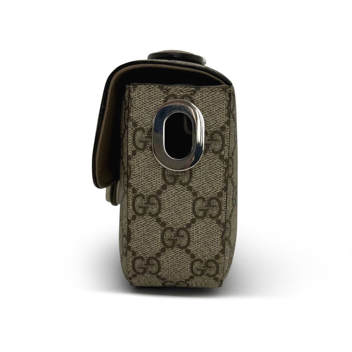 Gucci Petite GG Mini Bag in Beige and Ebony GG Supreme Canvas, view 4 of 5