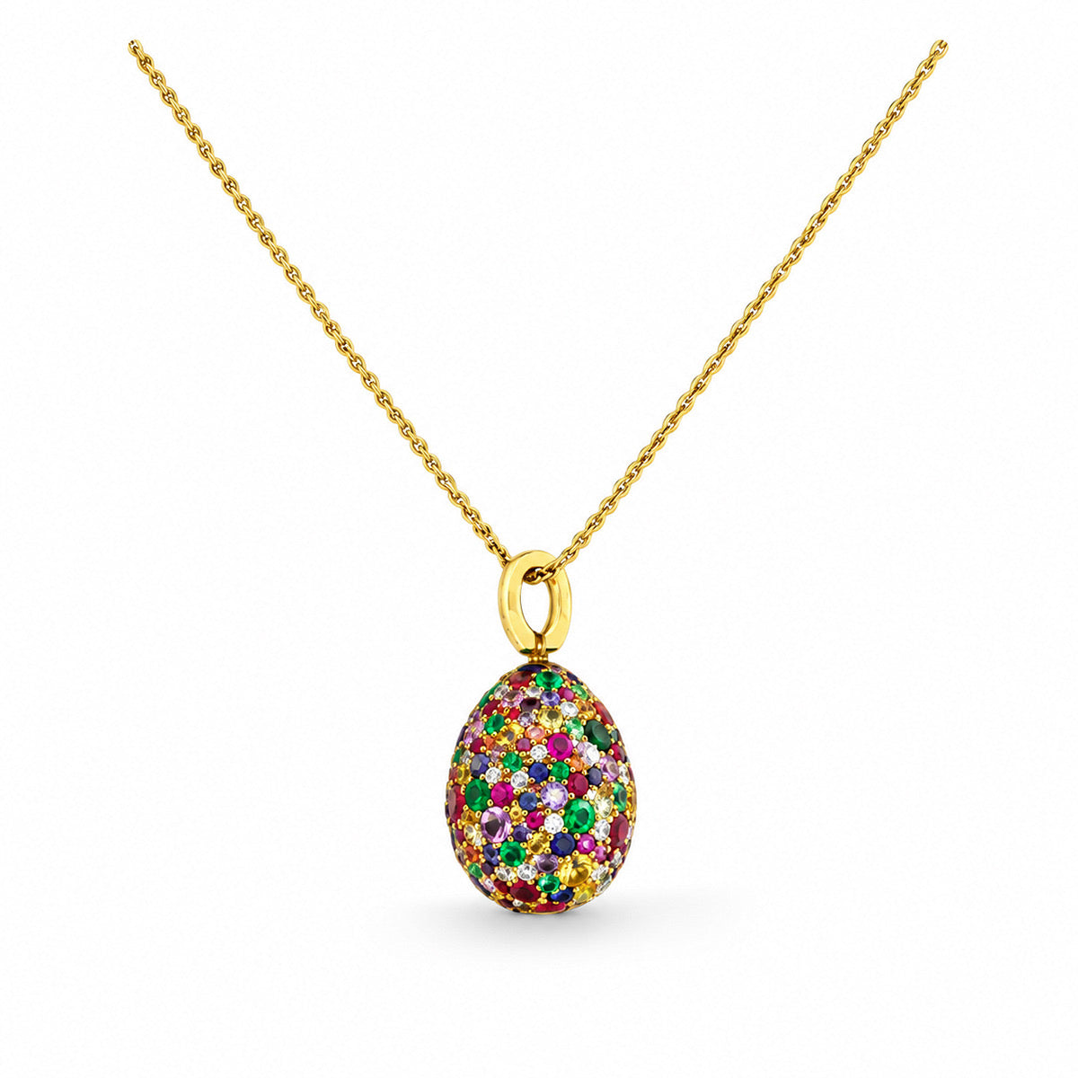 Fabergé Emotion Yellow Gold Egg Pendant & Necklace