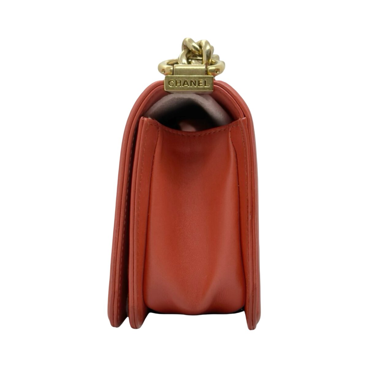 Chanel Red Leather Small Boy Shoulder Bag