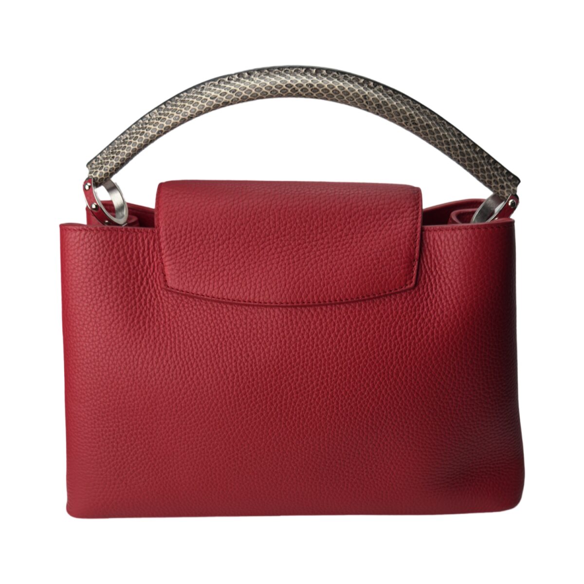 Louis Vuitton Red Leather & Python Leather Capucines MM