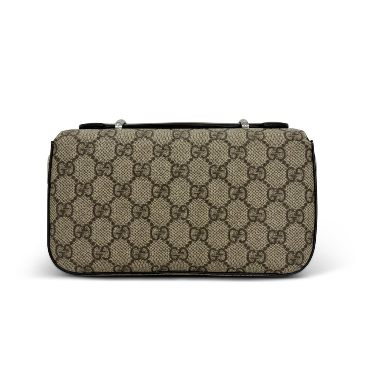Gucci Petite GG Mini Bag in Beige and Ebony GG Supreme Canvas, view 3 of 5
