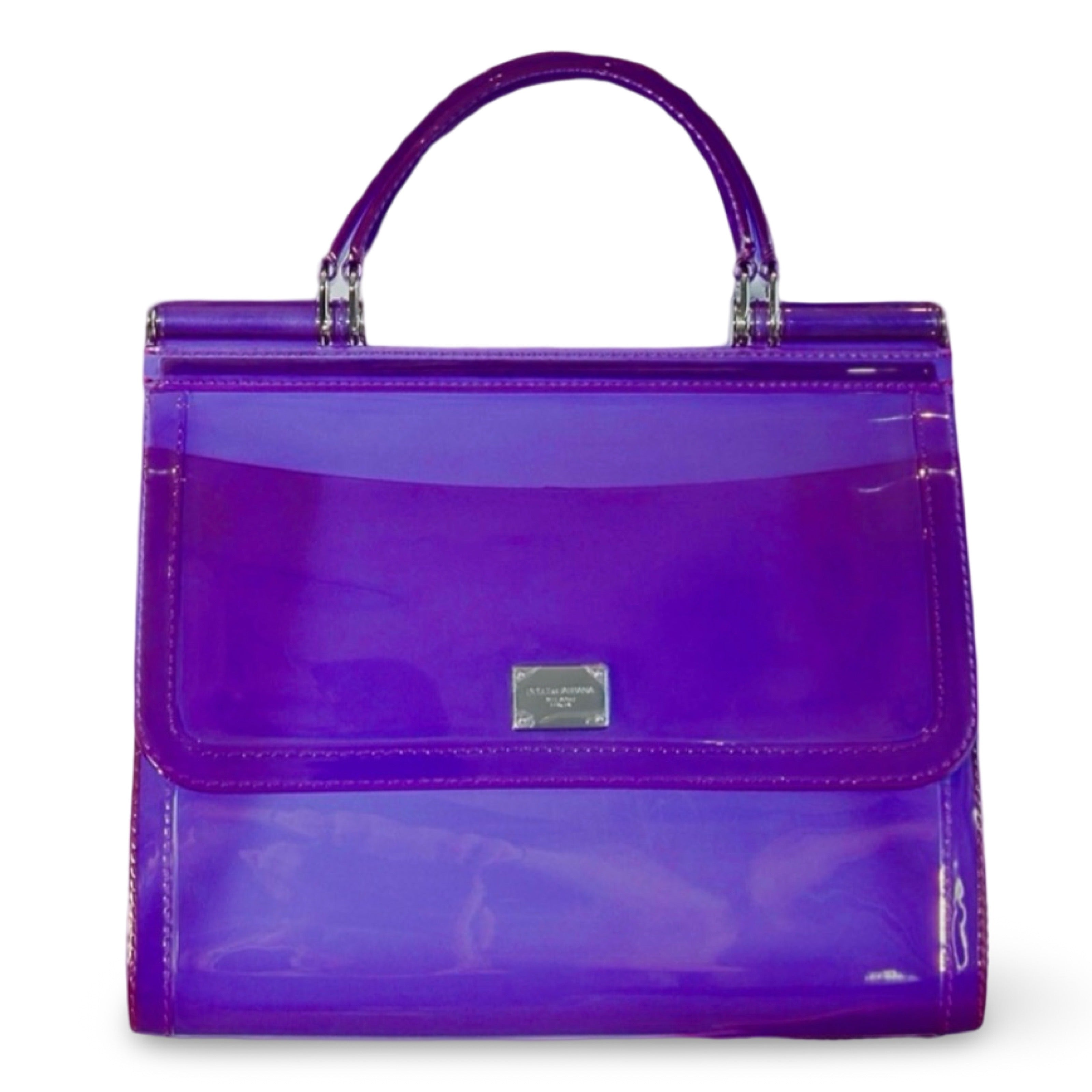 Dolce & Gabbana Sicily Bag — Purple Semi-Transparent Rubber