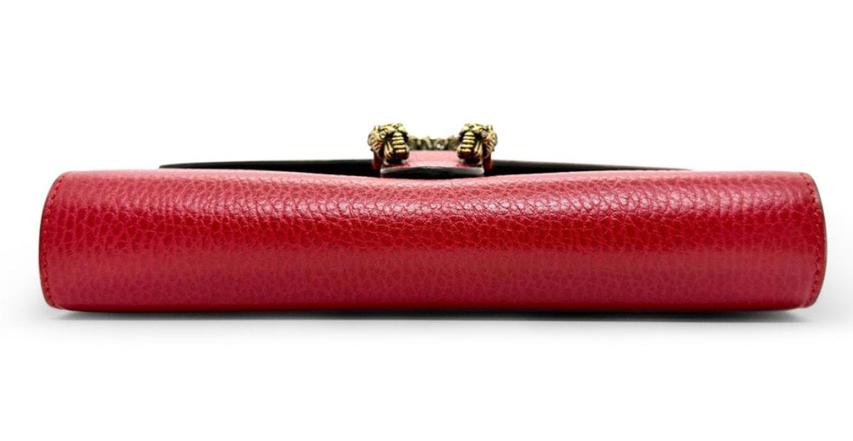 Gucci Dionysus Red Leather Wallet on Chain