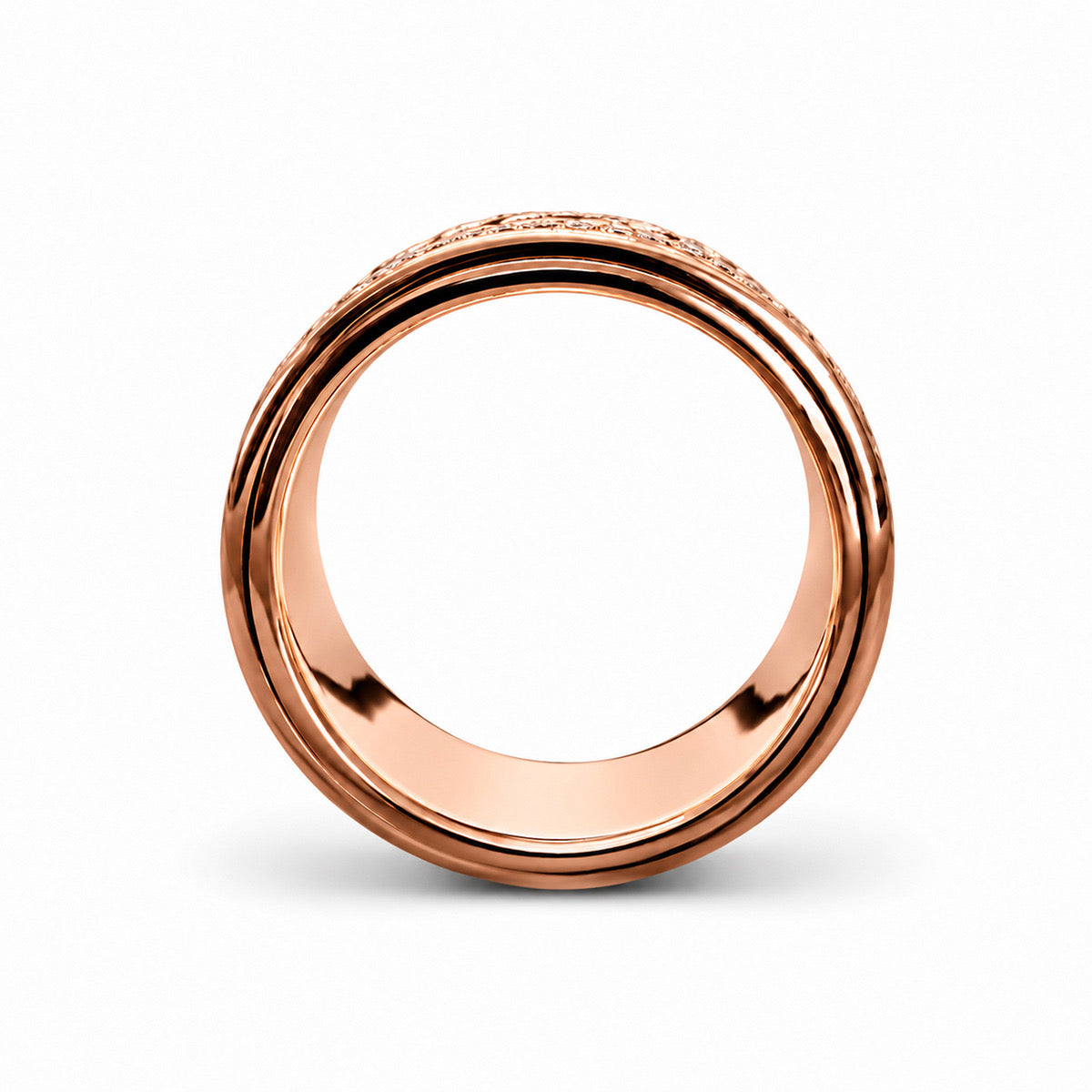18K Rose Gold Natural Origin Diamond Gents Ring