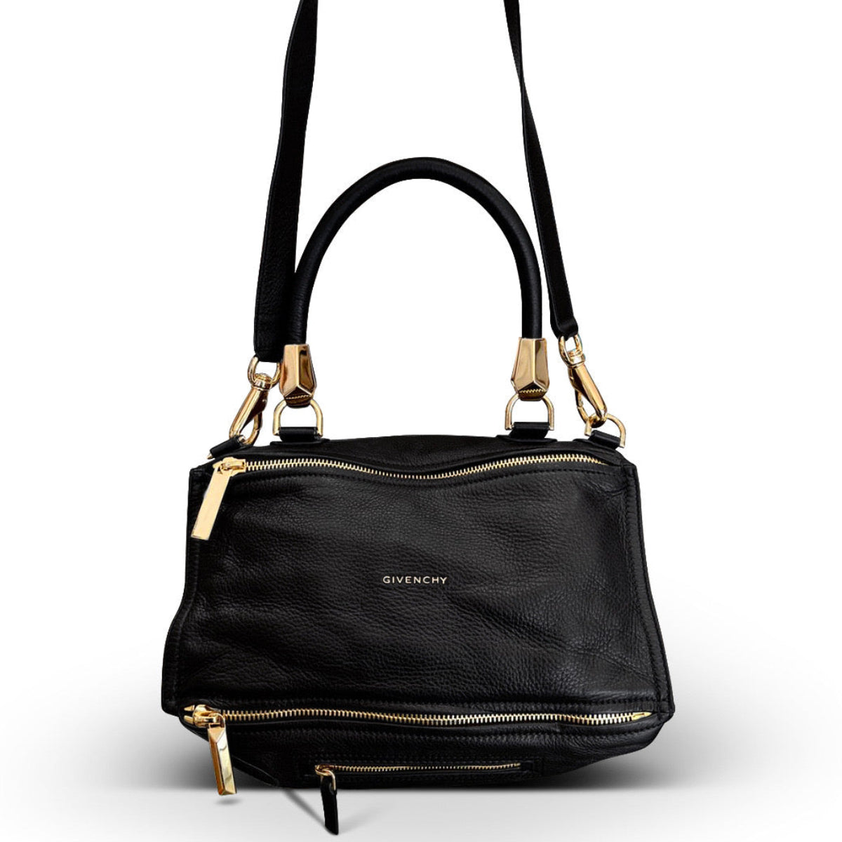 Givenchy Pandora Vintage Bag in Black Grained Leather, view 2 of 4