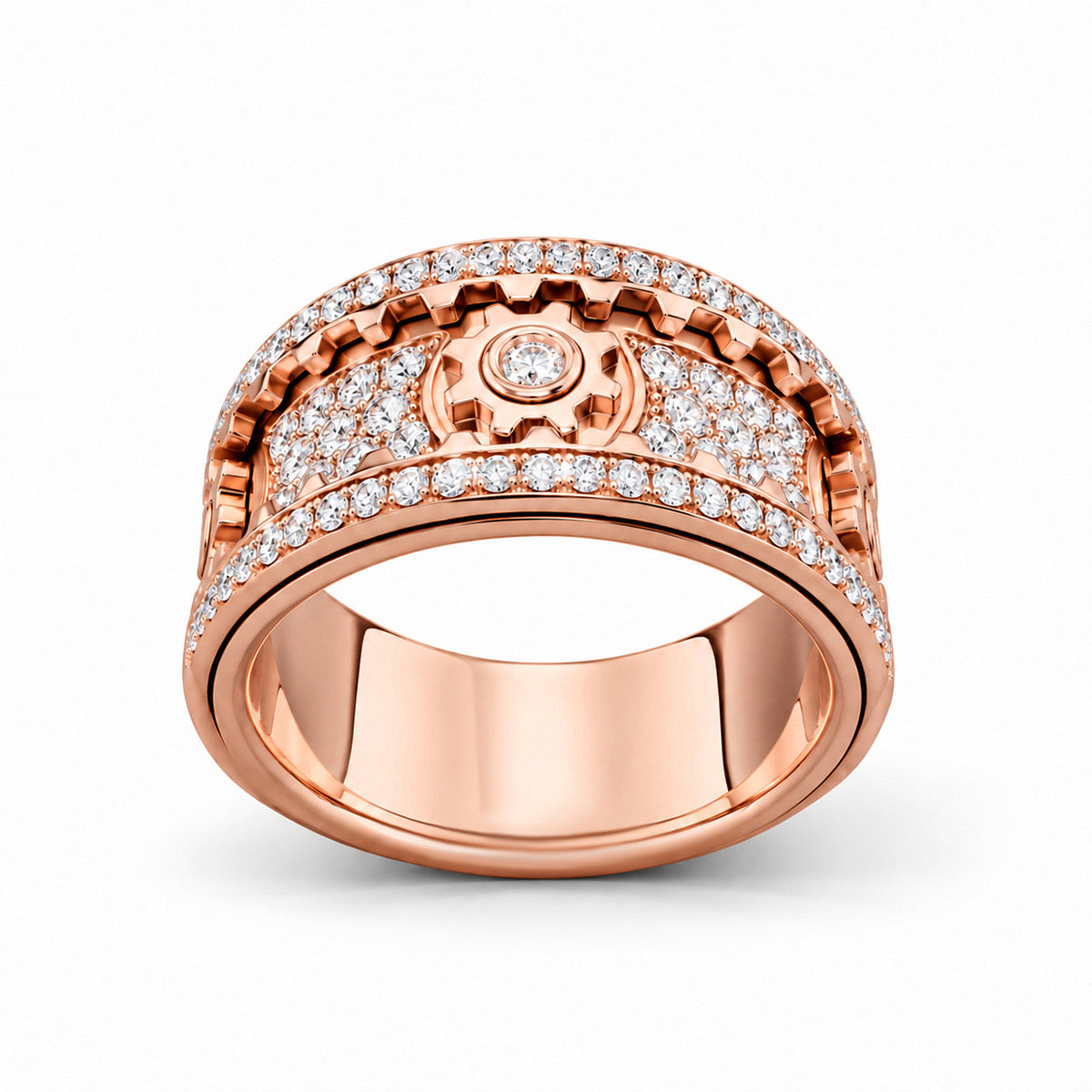 18K Rose Gold Natural Origin Diamond Gents Ring