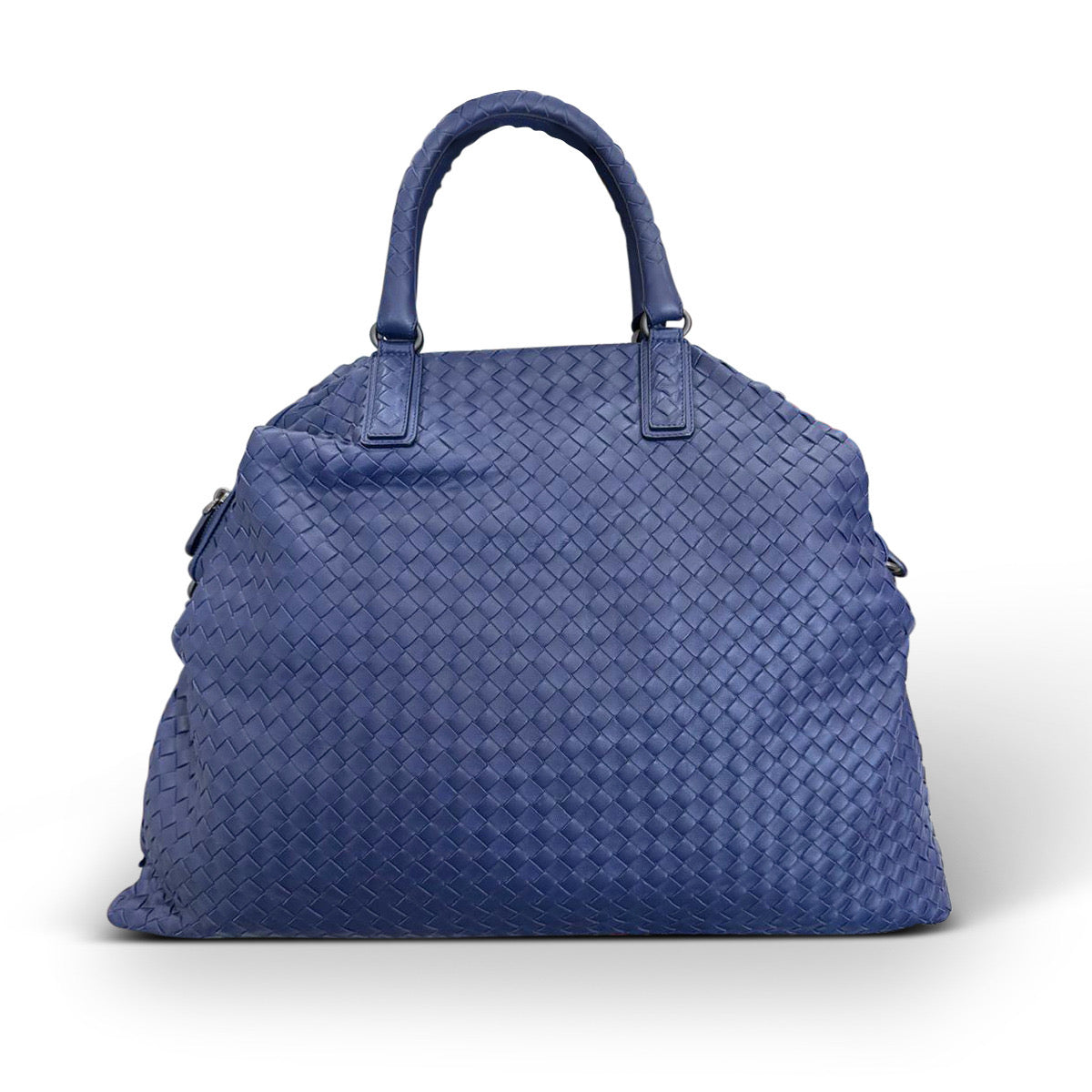 Bottega Veneta Blue Intrecciato Nappa Leather Maxi Convertible Tote Bag