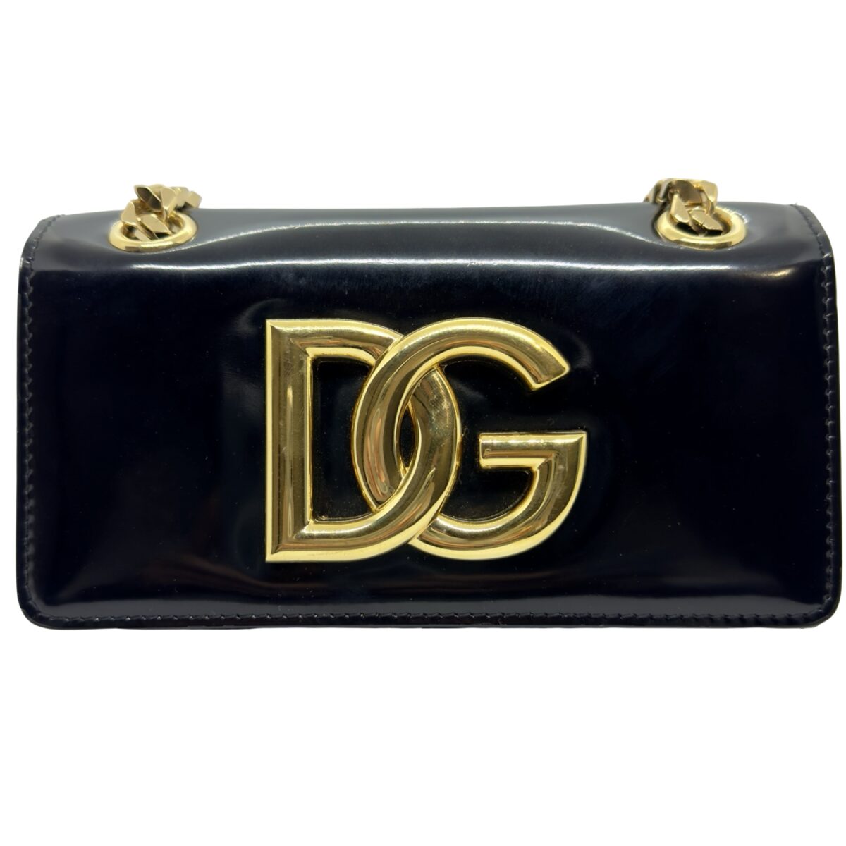 Dolce & Gabbana 3.5 Patent Leather Mini Chain Bag
