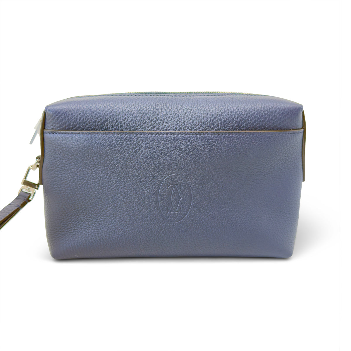 Cartier Must de Cartier Leather Toiletry Pouch / Cosmetic Case – Blue