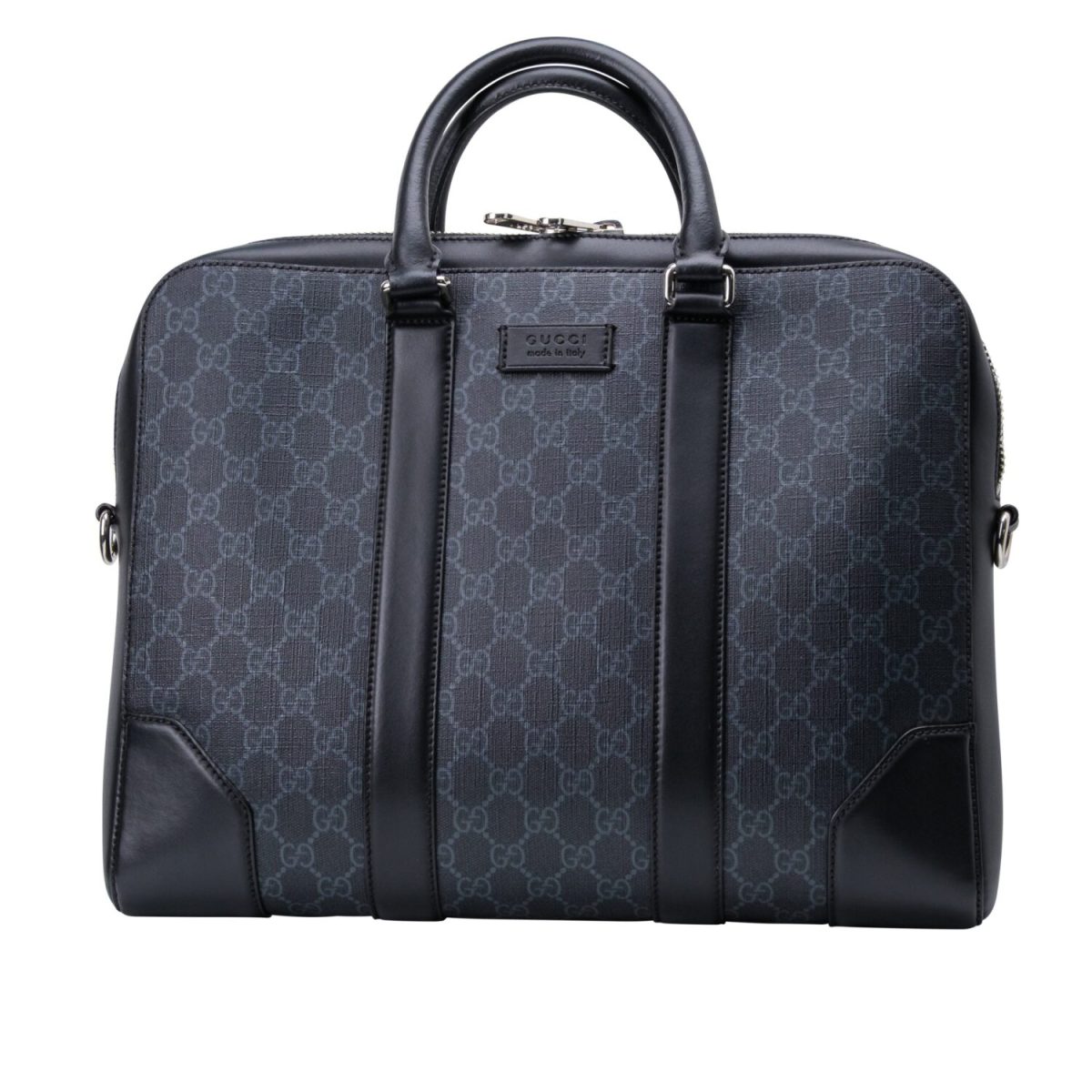 Gucci GG Briefcase with Shoulder Strap in Leather and Canvas