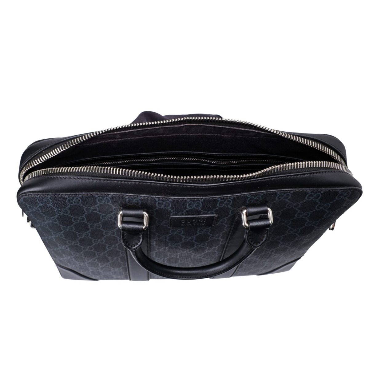 Gucci GG Briefcase with Shoulder Strap in Leather and Canvas