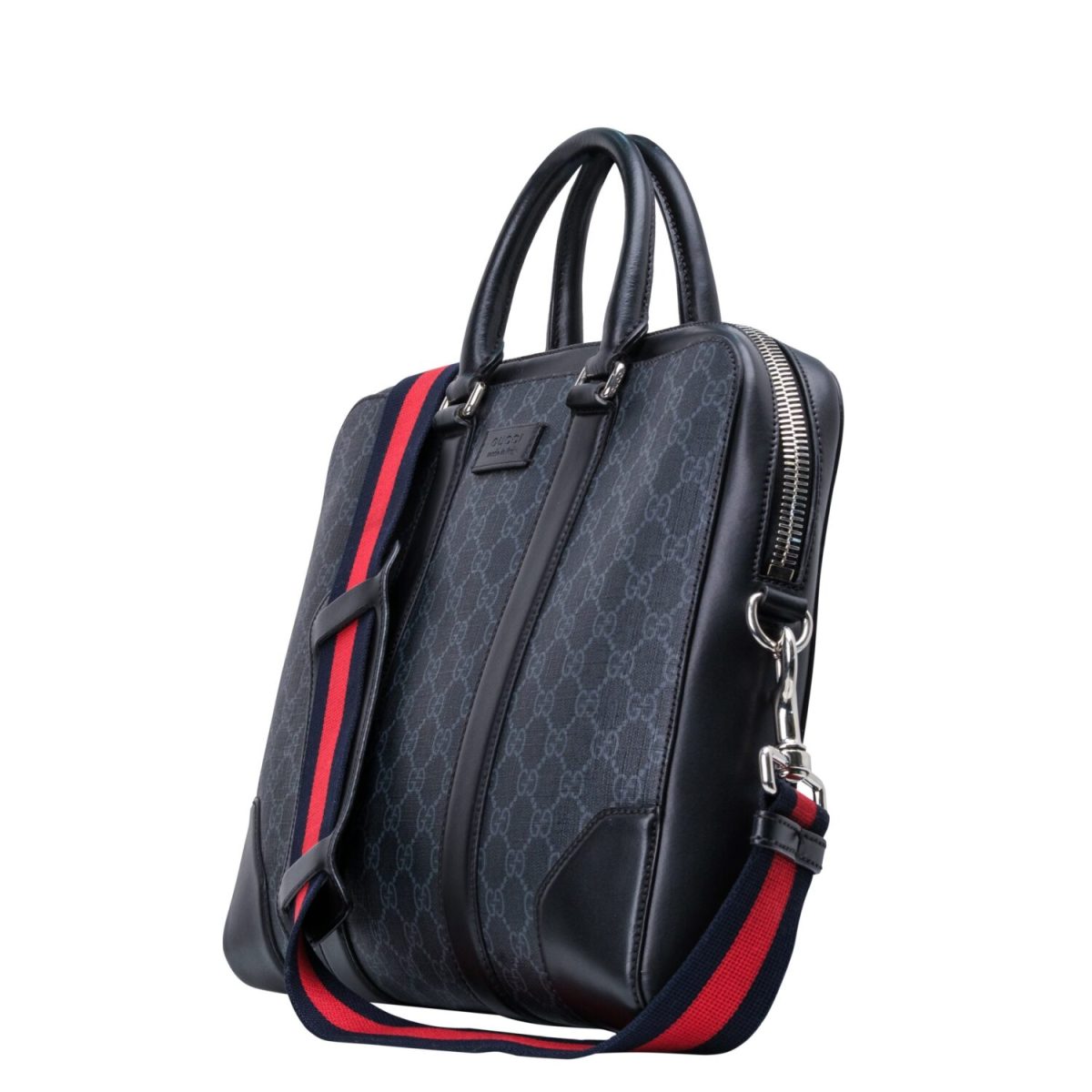 Gucci GG Briefcase with Shoulder Strap in Leather and Canvas