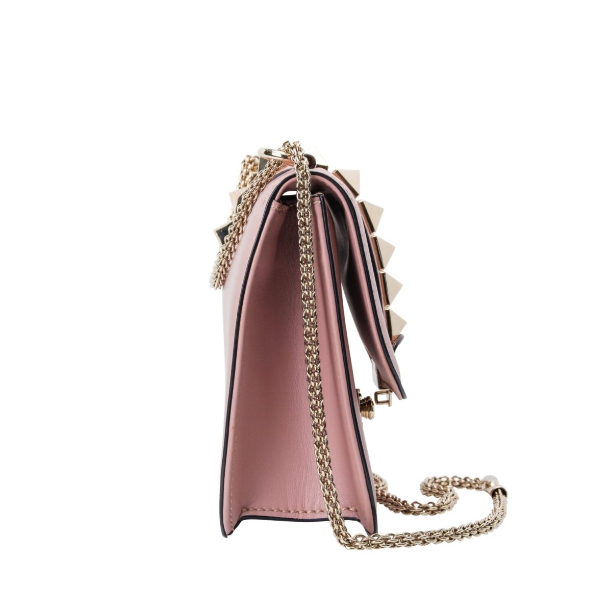 Valentino Dusty Pink Leather Medium Rocketed Glam Lock Flap Bag