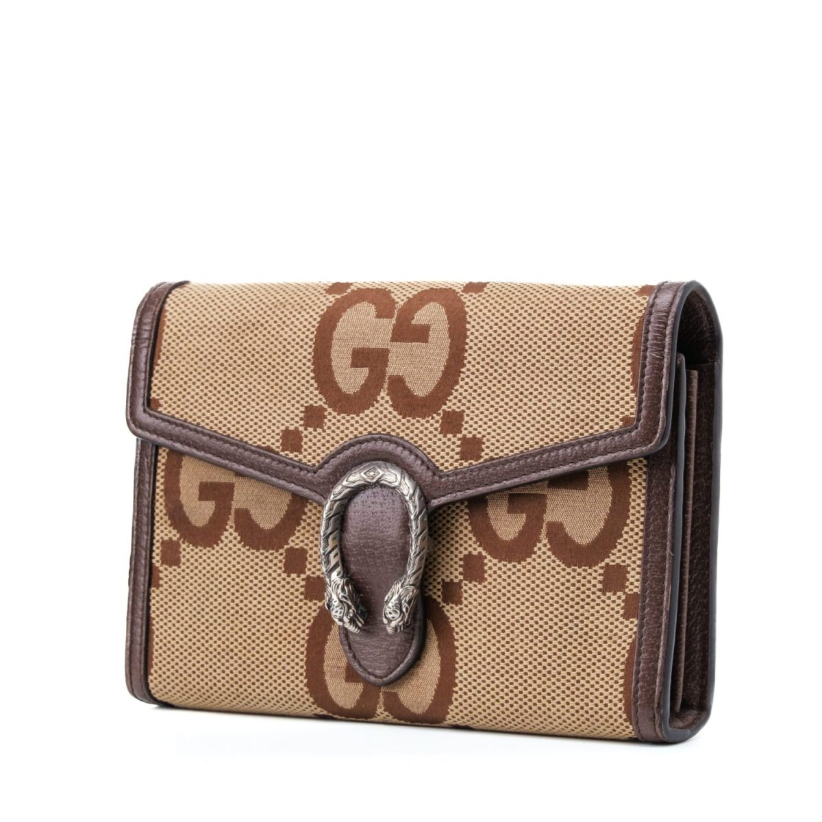 Gucci Camel Ebony Dionysus Jumbo GG Canvas Wallet Crossbody Bag
