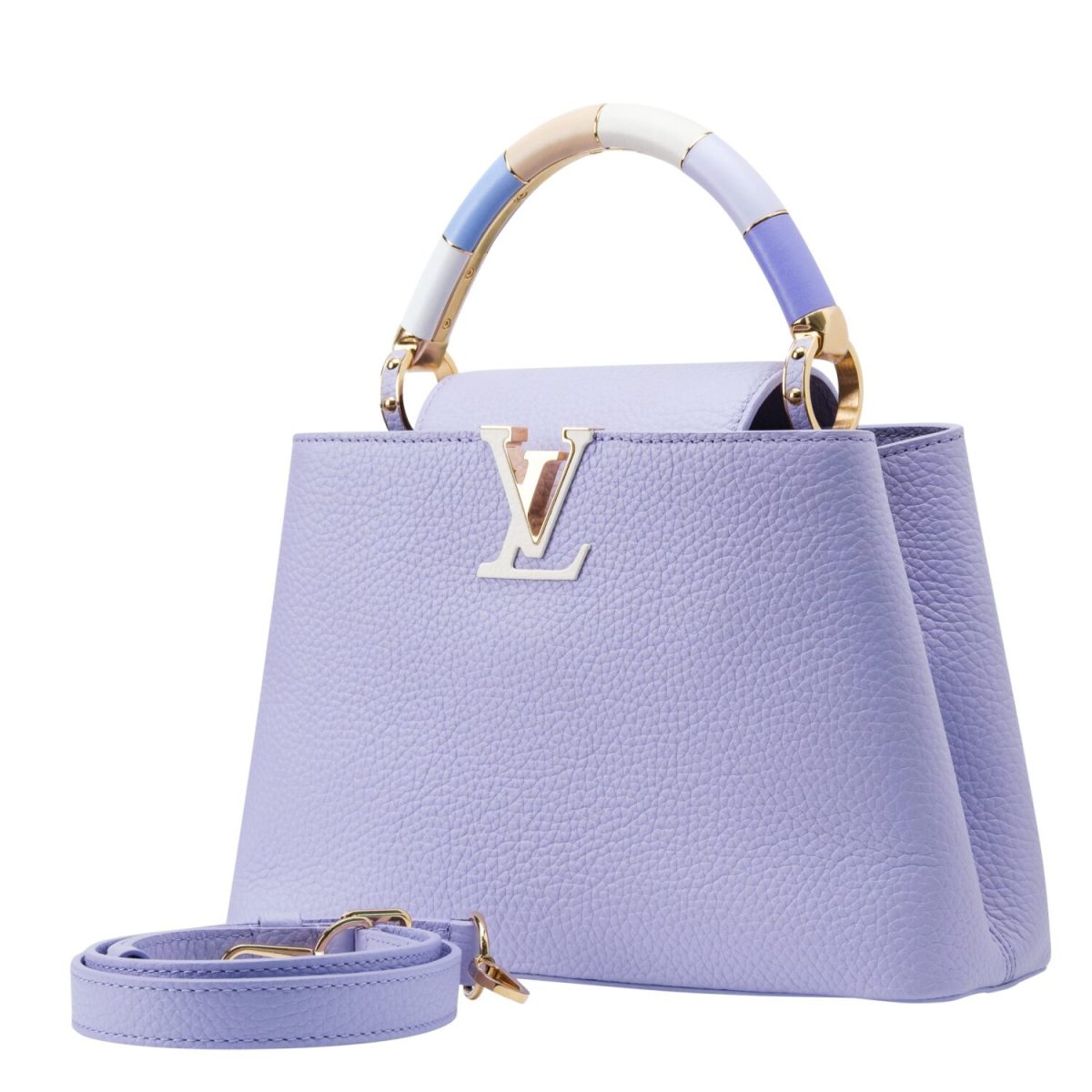 Louis Vuitton Light Purple and Cream Capucines Bag BB
