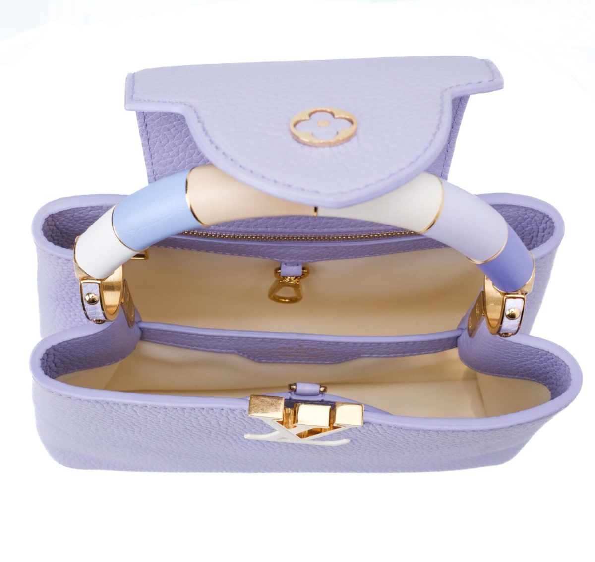 Louis Vuitton Light Purple and Cream Capucines Bag BB