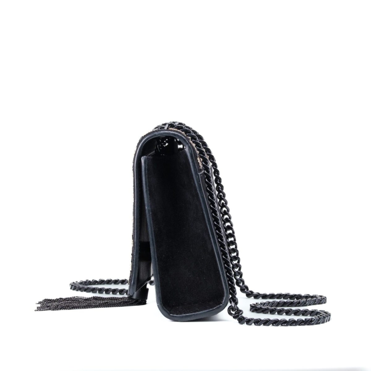 Saint Laurent Suede Crystal Small Classic Monogram Kate Satchel