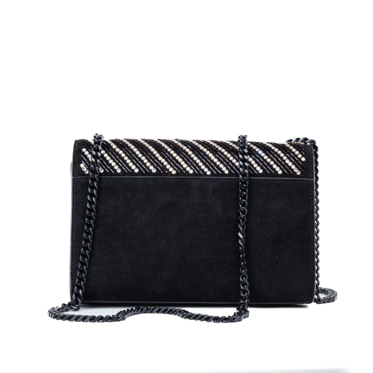 Saint Laurent Suede Crystal Small Classic Monogram Kate Satchel