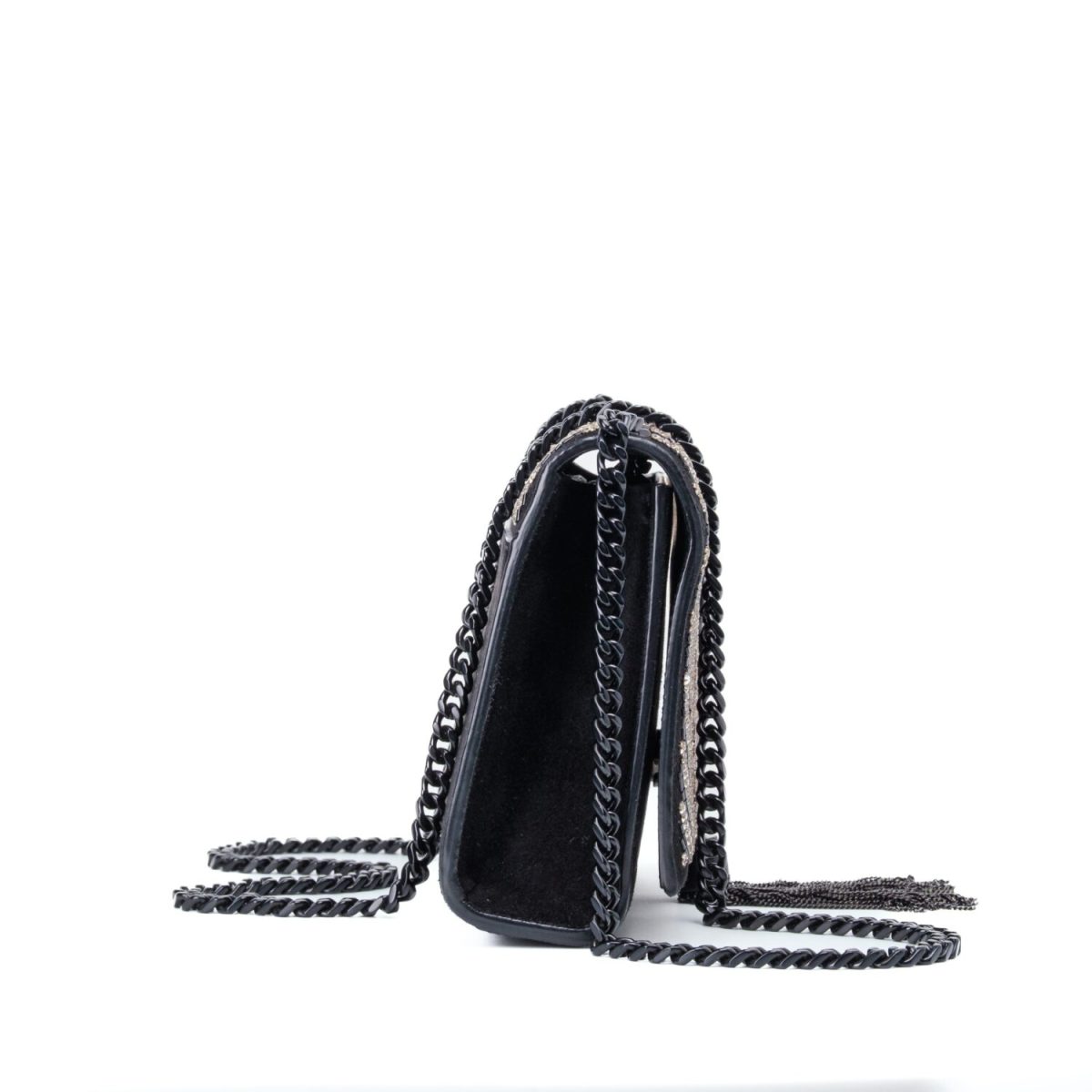 Saint Laurent Suede Crystal Small Classic Monogram Kate Satchel