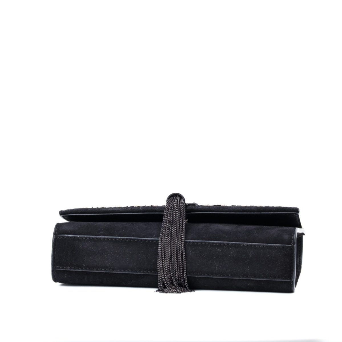 Saint Laurent Suede Crystal Small Classic Monogram Kate Satchel