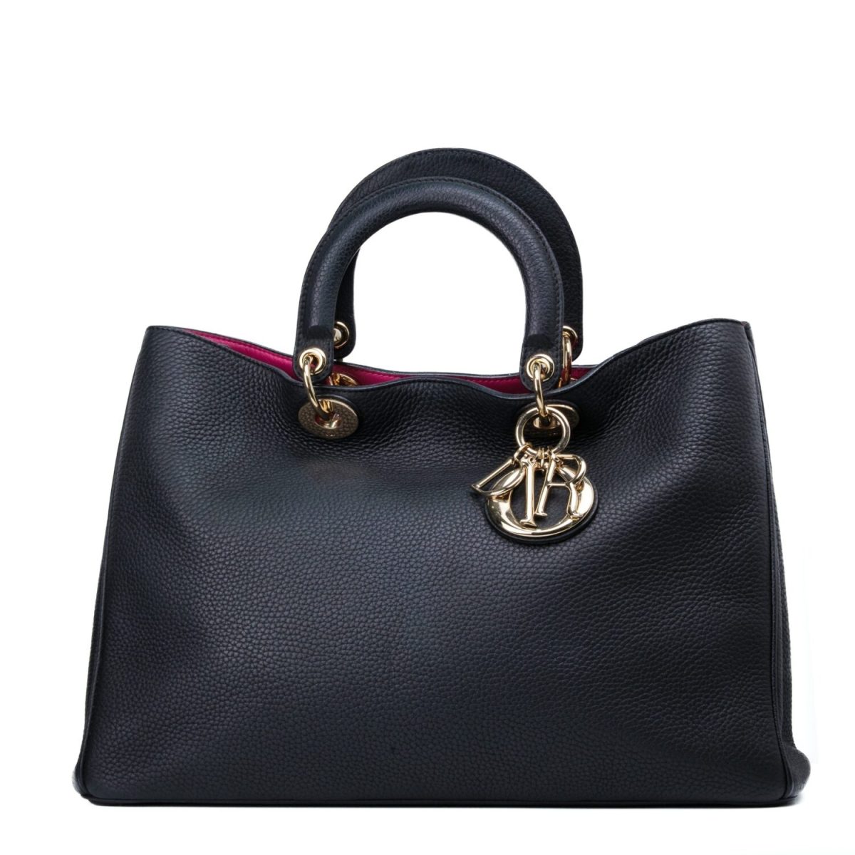 Dior Black Leather Medium Diorissimo Tote