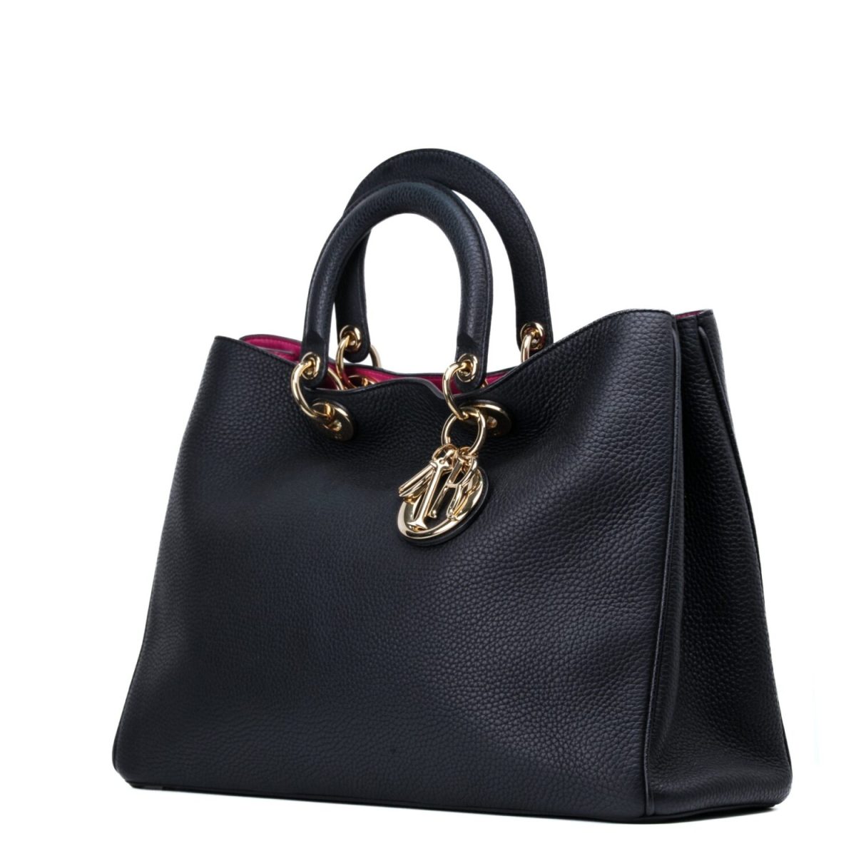 Dior Black Leather Medium Diorissimo Tote