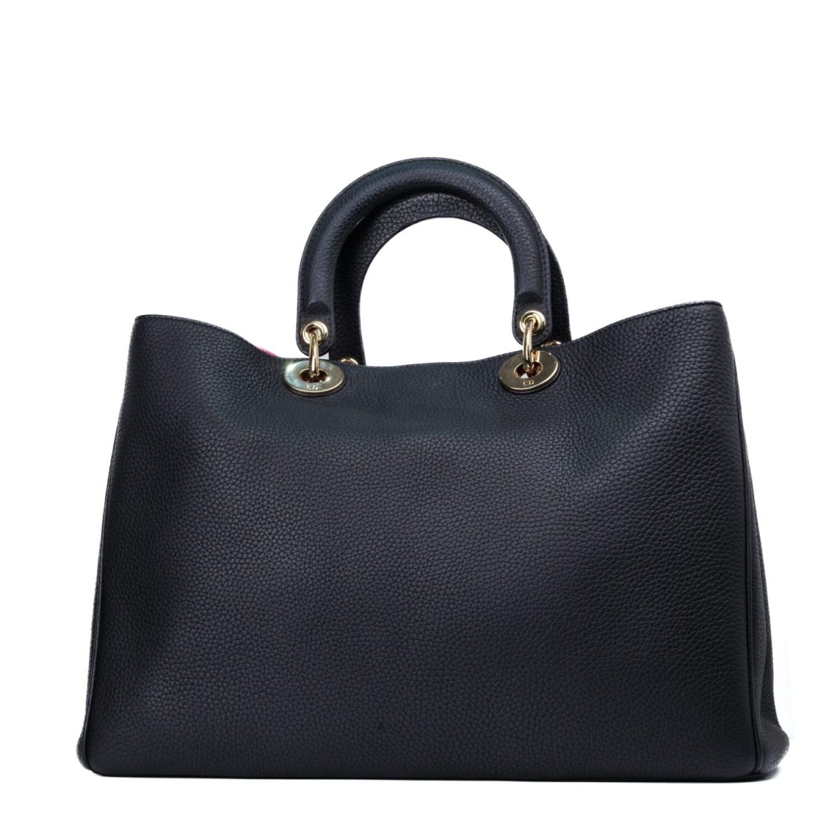 Dior Black Leather Medium Diorissimo Tote