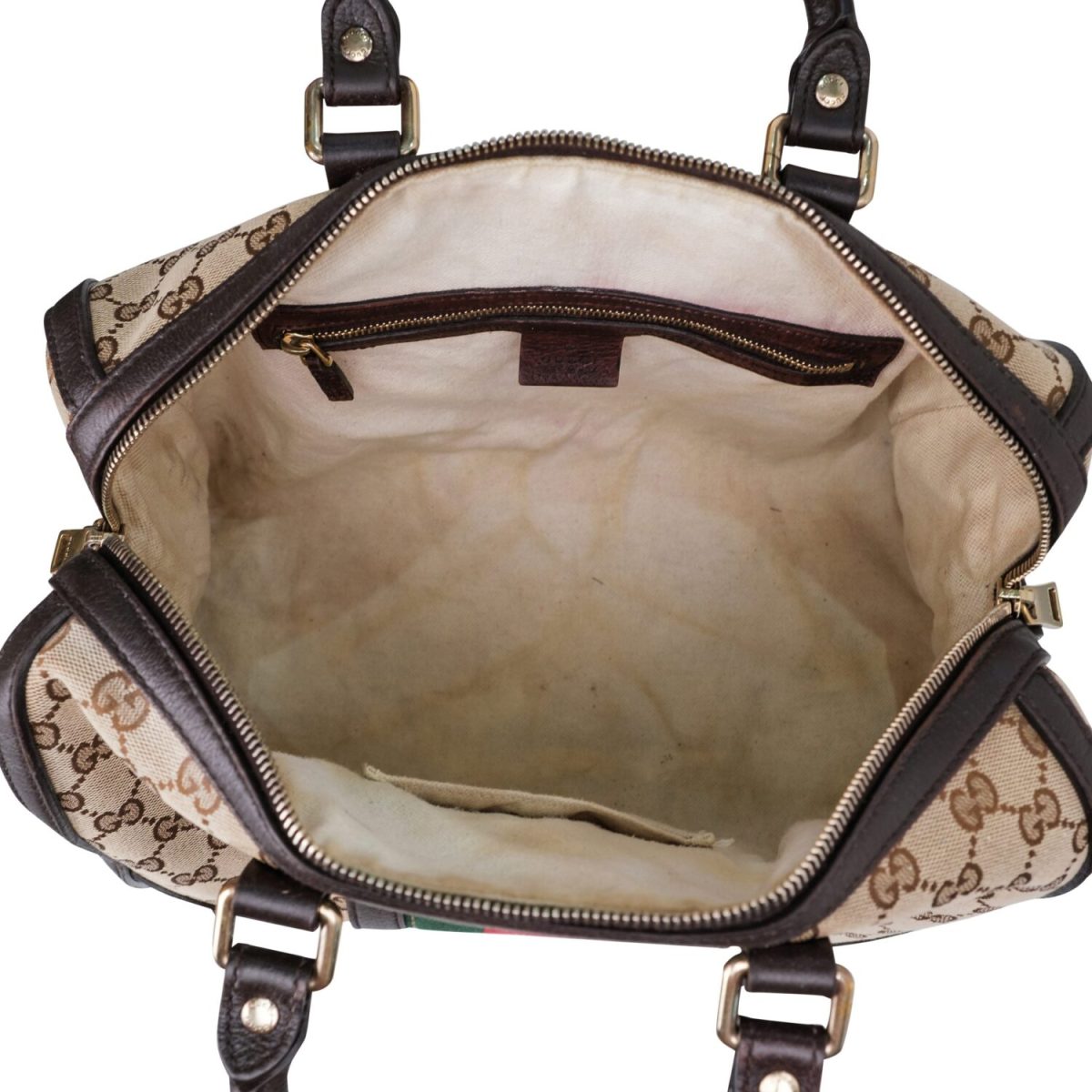 Gucci Vintage Web Medium Webby Bee Boston Brown