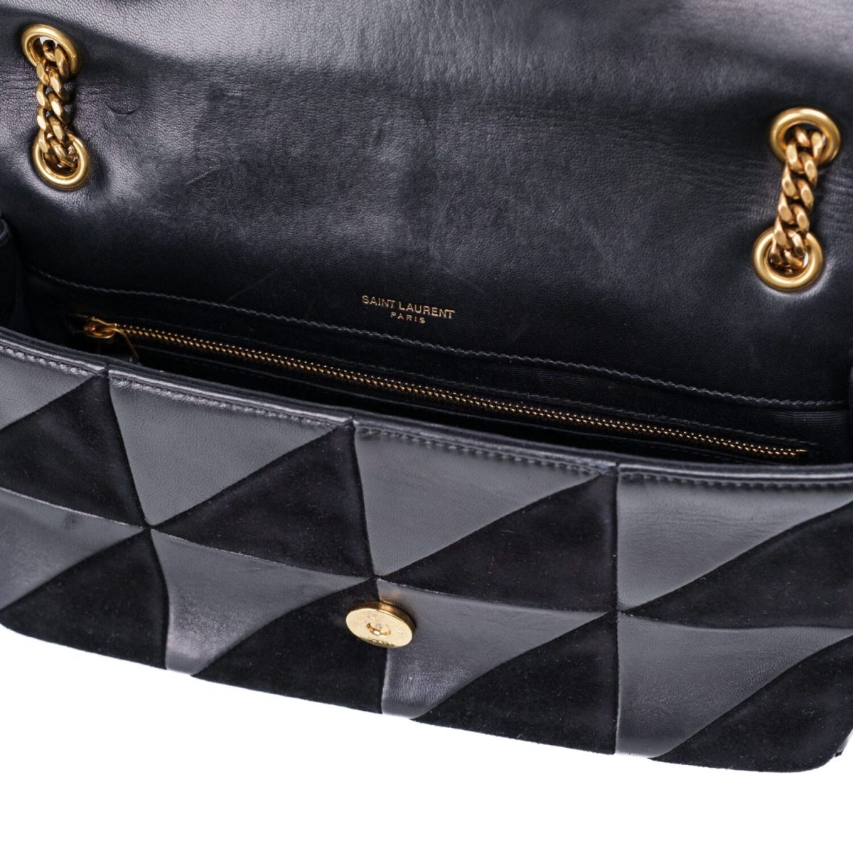 Saint Laurent Jamie Leather and Suede Shoulder Bag