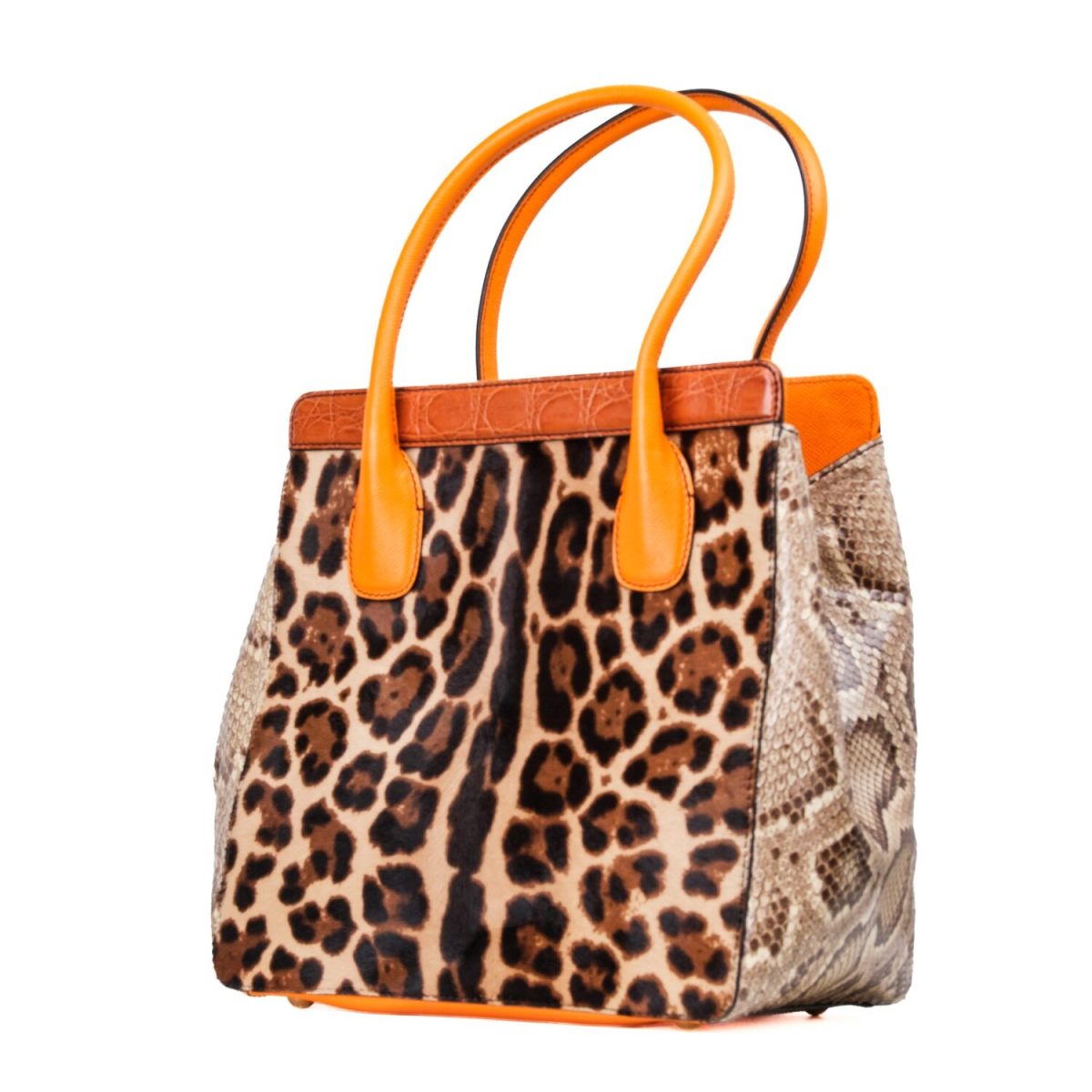Dolce & Gabbana Snake, Fur and Crocodile Shopper Tote