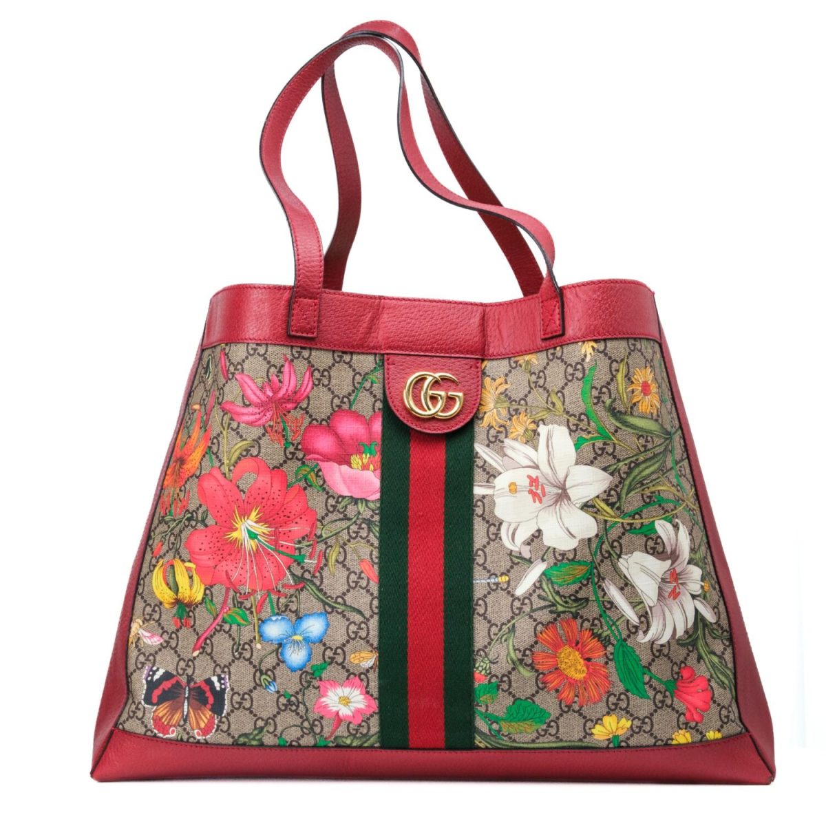 Gucci Red/Beige Leather and Coated