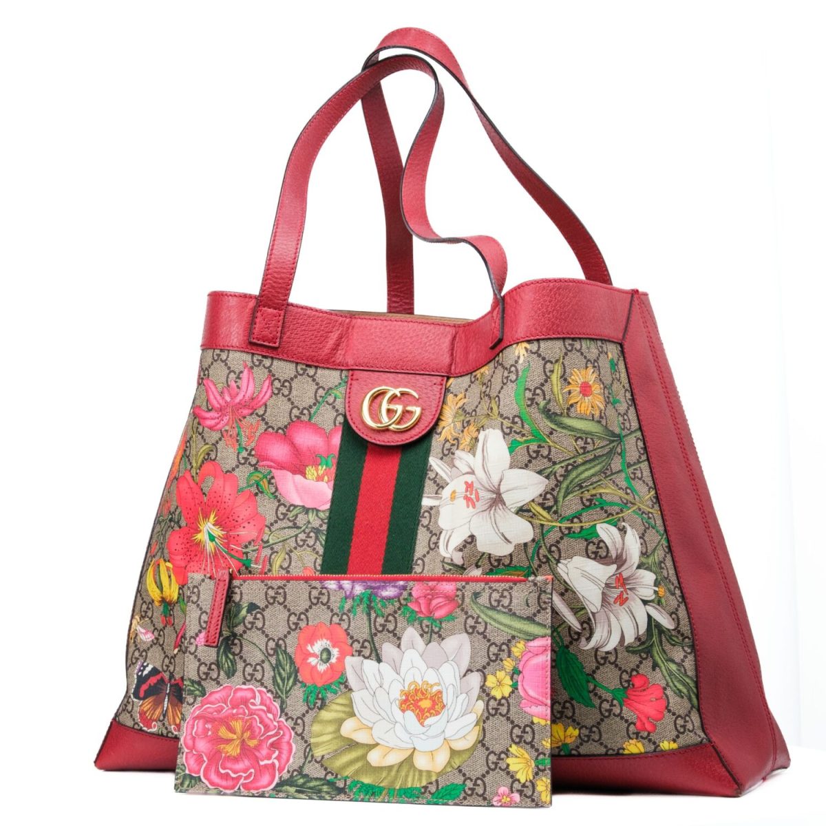 Gucci Red/Beige Leather and Coated