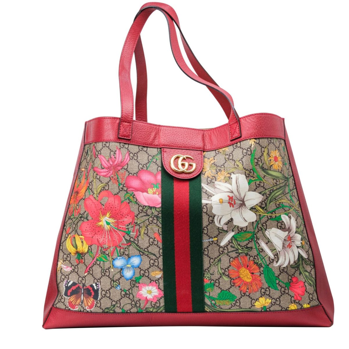 Gucci Red/Beige Leather and Coated