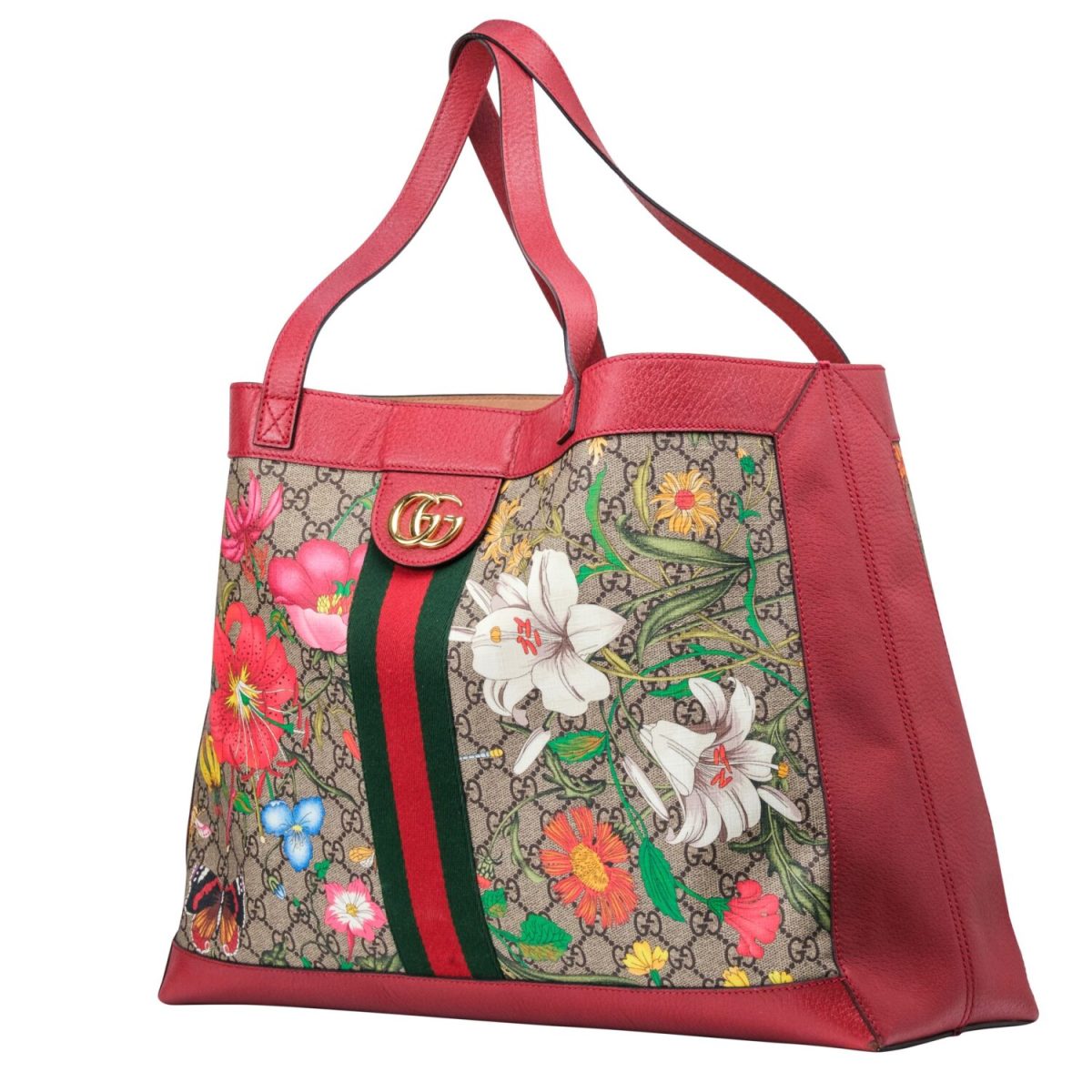 Gucci Red/Beige Leather and Coated