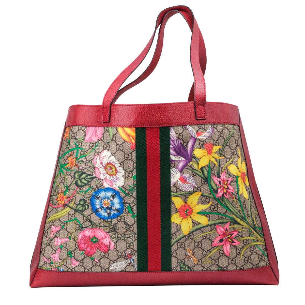 Gucci Red/Beige Leather and Coated