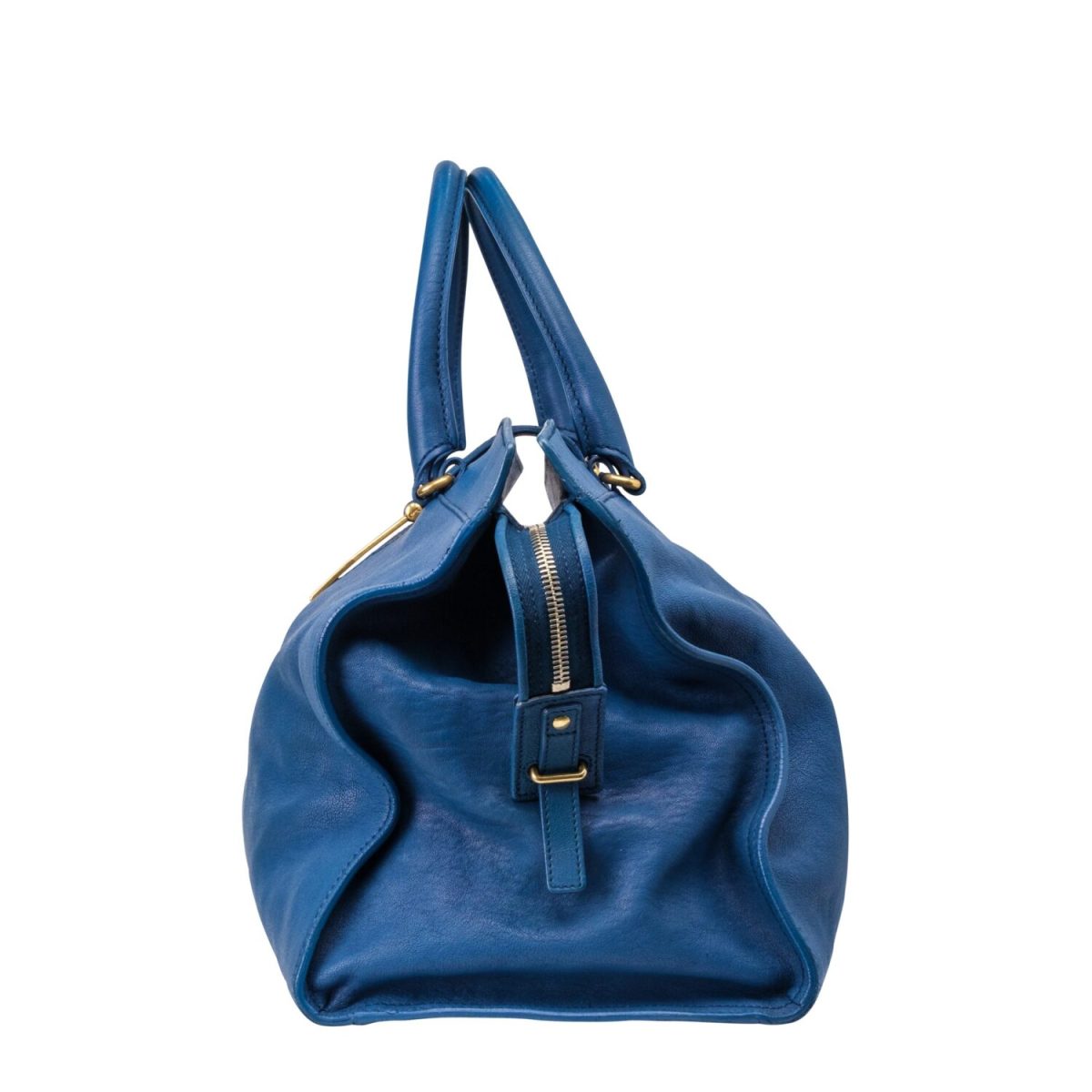 Saint Laurent Blue Leather Large Cabas Chyc Tote