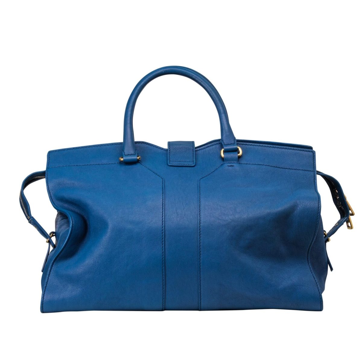 Saint Laurent Blue Leather Large Cabas Chyc Tote