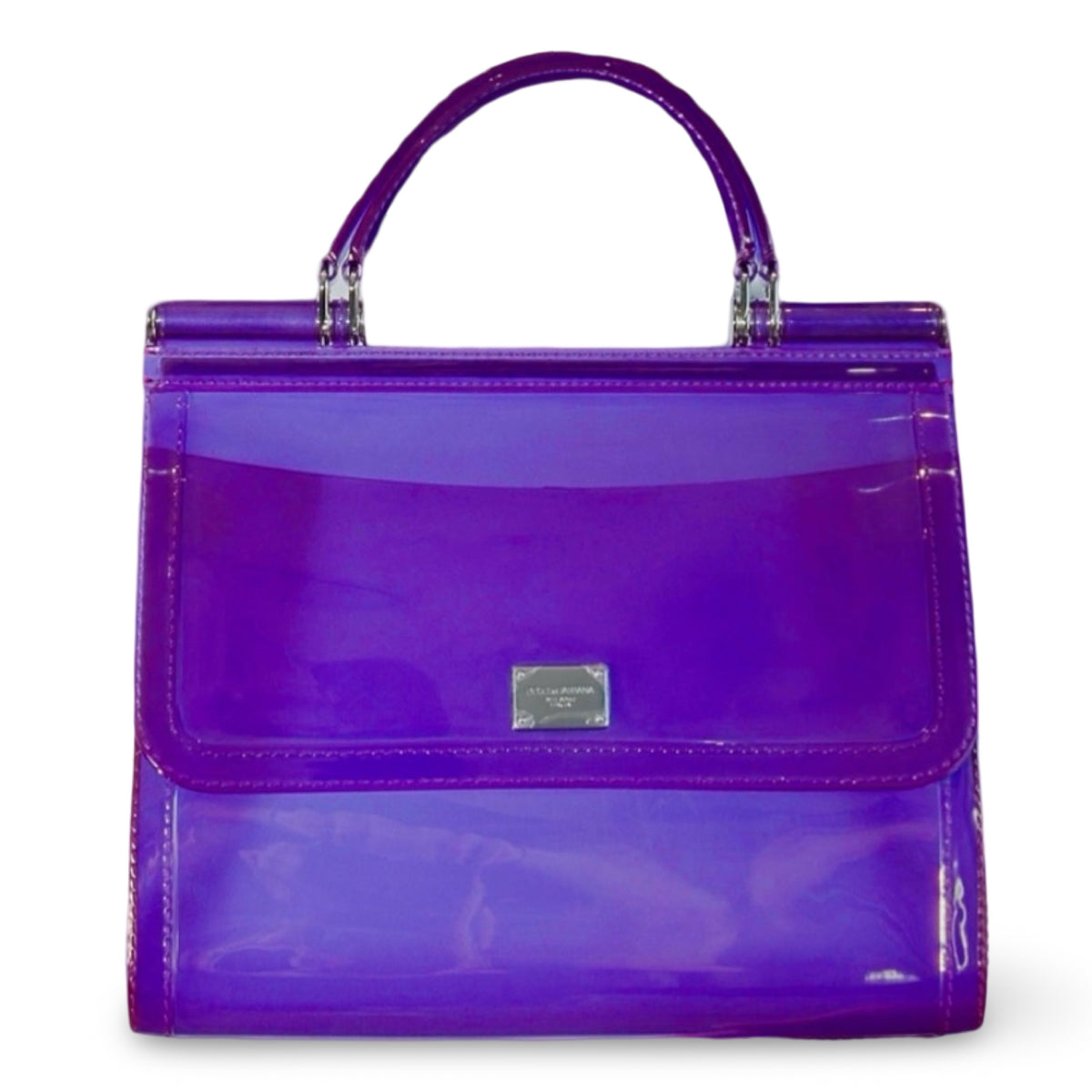 Dolce & Gabbana Sicily Bag — Purple Semi-Transparent Rubber