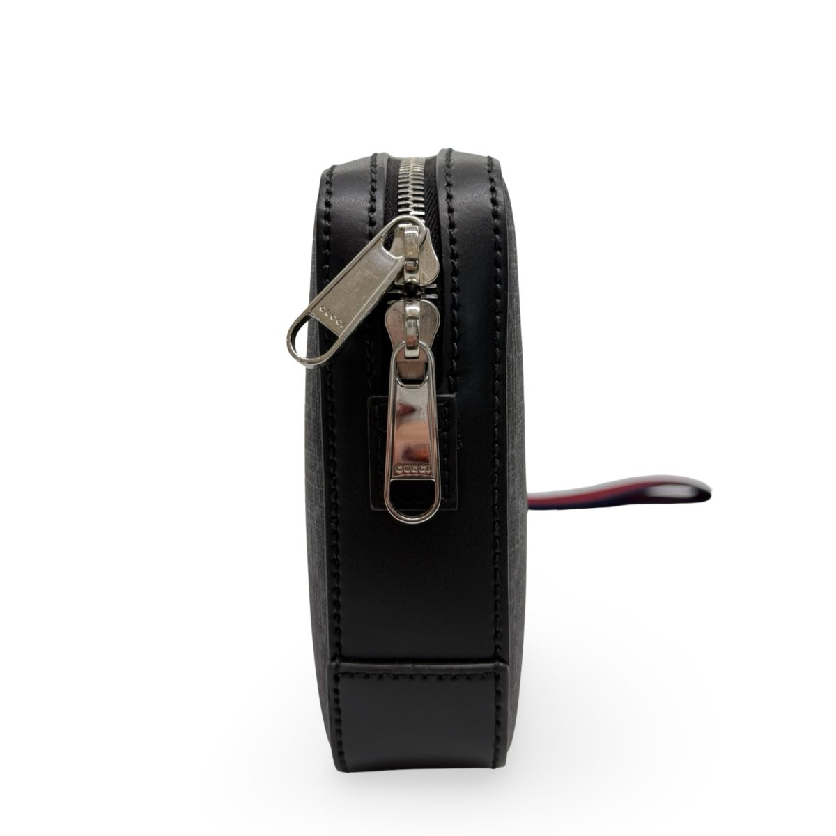 Gucci Black/Grey GG Supreme Canvas & Leather Wristlet Pouch