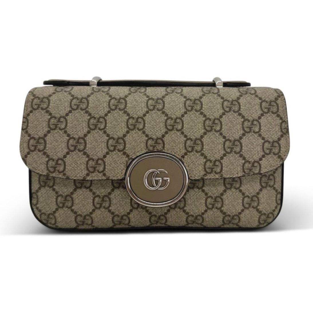 Gucci Petite GG Mini Bag in Beige and Ebony GG Supreme Canvas