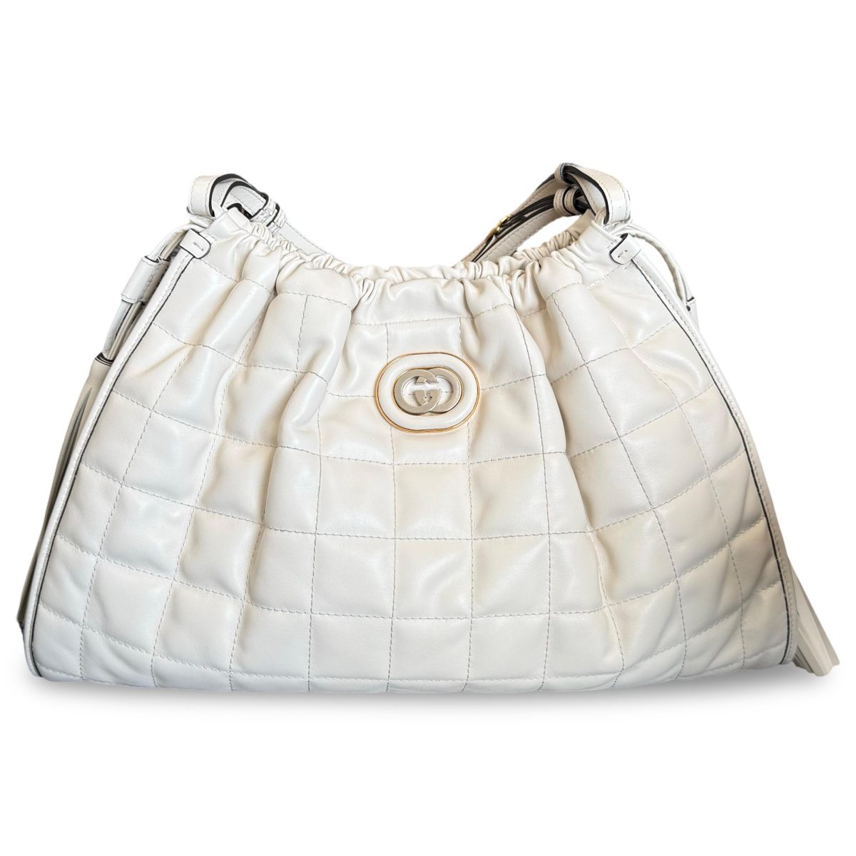 Gucci Deco Medium Tote bag in White Leather